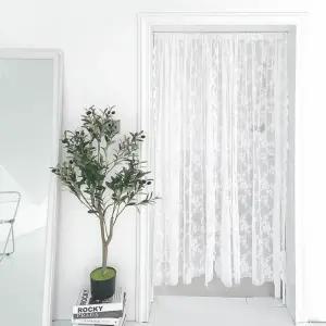 화이트 레이스 자수 바란스 가리개 문발 커튼/가림막/가림막천/부엌/가림/발코니/드레스룸/분리/화장실