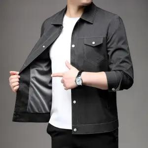 남친 가을 캐주얼 센스있는 자켓 카고 싱글 영 솔리드 칼라넥 긴팔 재킷 DUCHI3