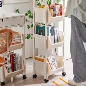 (색상 3단)다용도 틈새 수납장 책장 장난감 간식 보관 정리대