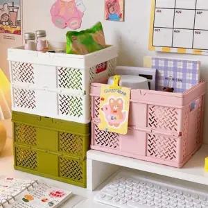 손잡이 폴딩 수납 바구니 인테리어수납바구니 예쁜바구니 보관바구니 장난감정리 강아지장난감보관함 강아