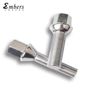 Embers 스틸 휠 볼트 M12x1.5 다양한 길이의 10pcs BMW 호환 호환 폭스바겐 아우디 호환 메르세데스 포르쉐