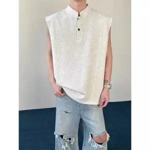 남사친 나시 사계절 헨리넥 민소매 티셔츠 MODU2