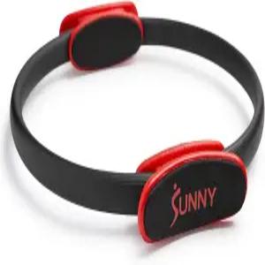 써니 헬스 피트니스 15인치 필라테스 링 토닝용 서클 근력 운동 코어 경량 및 휴대용 미끄럼 방지 폼 그립