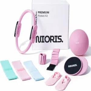 니오리스 에센셜 필라테스 장비 키트 - 링 볼 저항 밴드 발목 웨이트 슬라이딩 디스크 및 그립 양말이