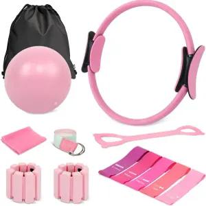 여성용 홈 필라테스 장비 키트 5개의 TPE 저항 밴드가 포함된 13-in-1 링 볼 세트 발목 무게 그림-8 풀