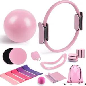 가정용 운동용 QatmMkt 필라테스 키트 - 볼 앤 링 여성을 위한 필수 장비 세트 및 초보자를 액세서리