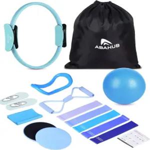 아바허브 필라테스 링 세트 홈 운동 장비 14인치 매직 서클 요가 볼 저항 밴드 슬라이딩 디스크 양말 근막