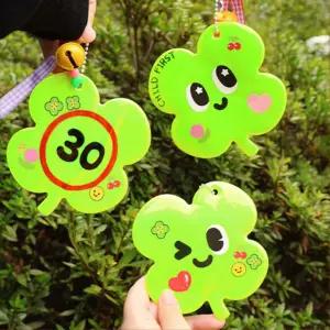 5인세트 교통안전 재귀반사 네잎클로버 키링만들기 형광빛 행사용 학교 수업재료 DIY