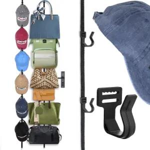 모자 선반 오버 더 도어 정리함 1236개의 야구 2×7피트 스트랩과 가방 코트 위한 12개의 미끄럼 방지