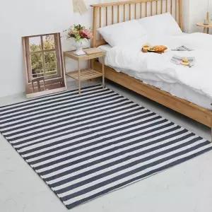 TBZ 시어서커 러그 스트라이프 네이비 60x240