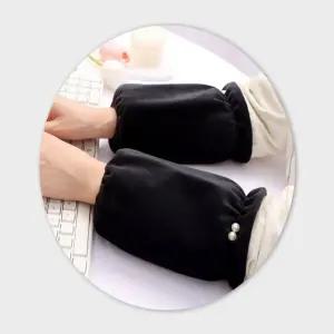 답답하지 않은 진주 짧은 벨벳 팔토시 사무 소매커버 eoS6+9QBm