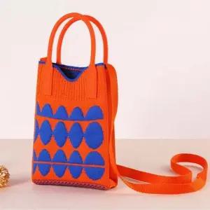 니트백 니트 미니 크로스백 보조 가방 오렌지