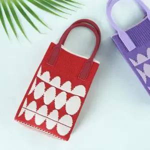 니트백 니트 미니 크로스백 보조 가방 레드