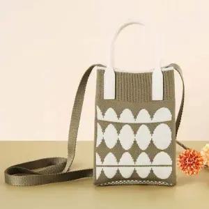 니트백 니트 미니 크로스백 보조 가방 베이지