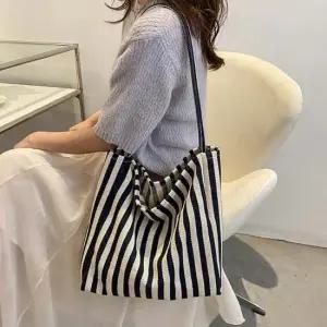 3컬러 남녀 데일리 롱핸들 스트라이프 숄더백 에코백