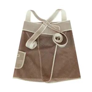 체크베이지 여름 망사 X자형 1P 아기 포대기 옛날 5부