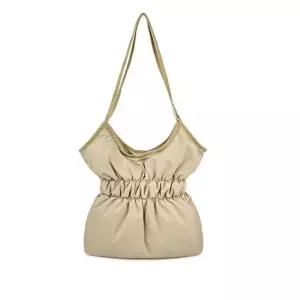 패딩 숄더백 여성 주름 패션 가방 베이지브라운