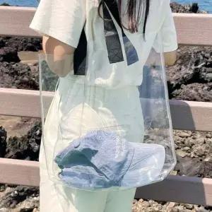 투명숄더백 투명 컬러 PVC 숄더백 투명백