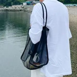 블랙메쉬비치백 가성비좋은 스퀘어더블메쉬백