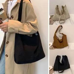 스트랩 매듭 가벼운 코듀로이 가방 숄더백