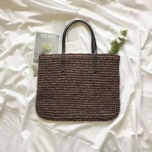 2컬러 베이직한 여행 밀짚형 숄더백