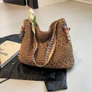 여성 2컬러 보부상백 여름 라탄 스트랩포인트 숄더백