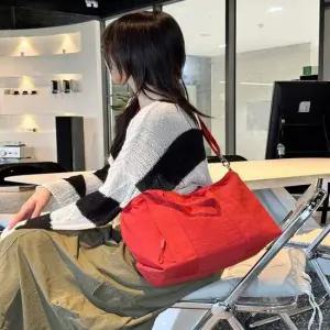 여성 5컬러 캐주얼 숄더백 토트 손잡이 나일론 쇼퍼백