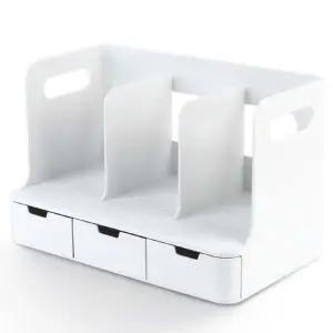 시스맥스 서랍책꽂이 화이트 책정리 문구 소품 보관 서류꽂이 책꽂이 책진열대 데스크멀티박스