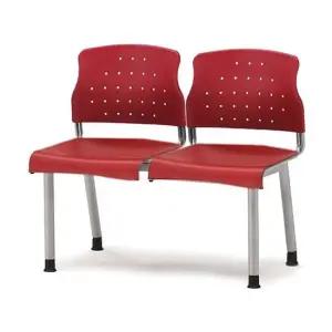 레인보우연결의자 2인석)-레드 사무용의자 장의자 로비의자 연결의자 대기의자