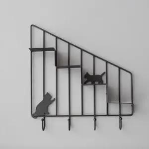 야옹이 미니 선반 블랙) 다용도걸이 주방선반 벽선반 인테리어선반 장식선반