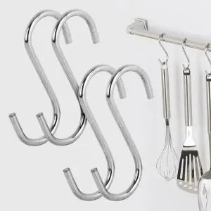 S자고리 4P) 주방 컵걸이 다용도걸이 스텐봉 조리도구 다용도선반 S고리 다용도후크