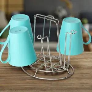 타원형 컵걸이 6P) 컵정리 스텐주방정리대 수납거치대 컵거치대 주방컵걸이 컵꽂이 컵정리