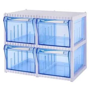투명 트윈 2단 수납정리함 악세사리보관함 서랍장 책상정리 데스크정리 부품상자 부품함