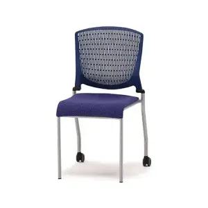 알파고정쿠션-네이비.청색천 학생의자 사무용의자 고정의자 컴퓨터의자 다용도의자