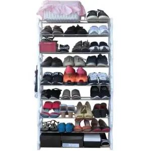 간편조립식 오픈형 9단 신발장 smile 정리 활용 선반 구두