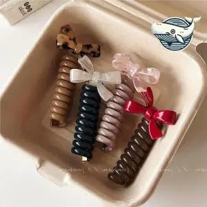 [콩심팥심]예쁜 리본 헤어끈 스타일리시 머리끈 컬러풀
