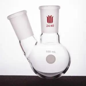 SYNTHWARE 두꺼운 벽 경사 투넥 병 투넥 플라스크 비스듬한 모양 용량 100mL 250mL 붕규산염 유리 F41