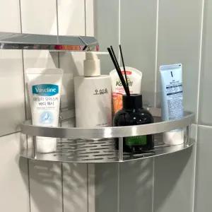 욕실수납 무타공코너선반 벽걸이정리 실버