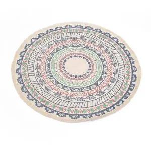 TBZ 북유럽풍 감성 보헤미안 린넨 러그(92cm)