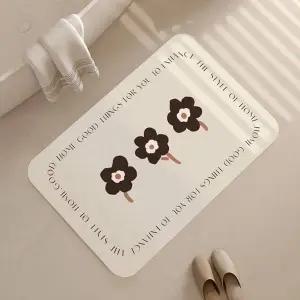 TBZ 플라워 구조토 화장실발매트 주방발판 블랙