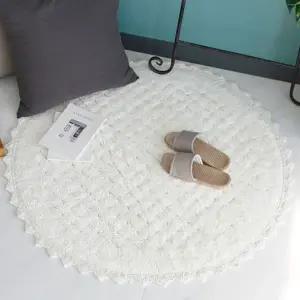 90cm 밝은색 러그 현관 원형 카페트 소형 매트 방러그 거실카펫트