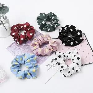 땡땡이곱창머리끈 헤어끈 곱창밴드 헤어슈슈 스크런치