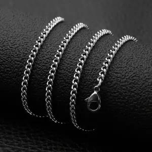 [셀러에이드]써지컬스틸 커브체인 목걸이(4mm)