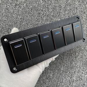 금속 2-8 갱 해양 보트 스위치 패널 LED ON-OFF 로커 스위치 패널 해양 보트 캐러밴 RV 12V 24V 자동차