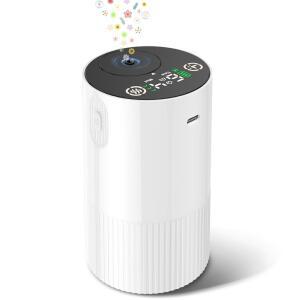 에센셜 오일용 워터리스 디퓨저, 홈 네뷸라이저 공기 청정기용 아로마테라피 디퓨저 미니 향기 기계 배터리 작동 4 미스트 레벨 1/2/3/4/6H 타이머 자동 꺼짐 카 베드룸 호텔용