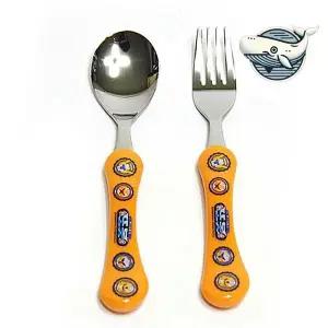 [에이치플러스몰]어린이 안전 스텐스푼포크세트 아이용 디자인