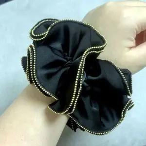 풍성한 곱창밴드 국내제작 스크런치 새틴 실크 골드라