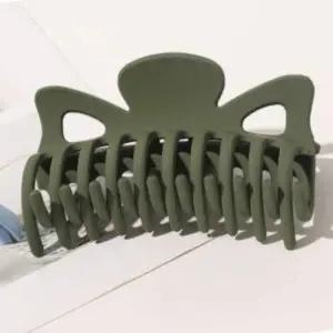 대형 빅사이즈 무광 올림머리 헤어집게핀 올리브