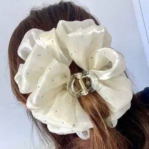 빅리본 풍성한 새틴 국내제작 헤어집게 머리핀 집게핀