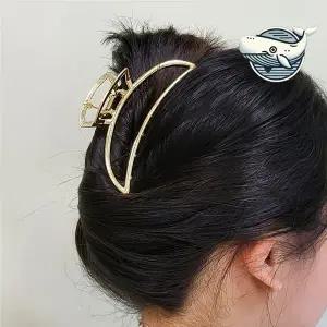 빅사이즈 올림머리 집게핀 무광 메탈 꼬임